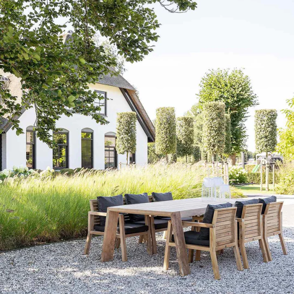 Ensemble de jardin Italie - Teck avec 6 chaises – Image 4