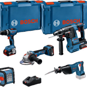 Bosch Bleu Ensemble 18V avec 5 machines | GSB + GBH + GWS + GSA + GLI + 3x 5,0Ah + Chargeur GAL Professional – 0615A5007S