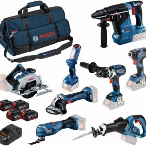 Bosch Bleu 8-Toolkit 18V | Ensemble combiné 4 x 5.0Ah + chargeur | Dans un sac - 0615A5004A