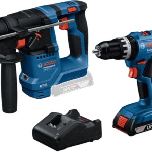 Bosch Bleu Ensemble combiné 18V GSB 18V-25 Perceuse à percussion sans fil + GBH 18V-18 Marteau perforateur + 1x2.0Ah + GAL 18V-20 - 0615A5007P