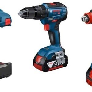 Bosch Bleu Combopack GSB 18V-55 Perceuse-visseuse à percussion sans fil + GDX 18V-200 Visseuse à chocs / clé à chocs sans fil | 2 x 4,0 Ah batteries + chargeur – 06019J2208