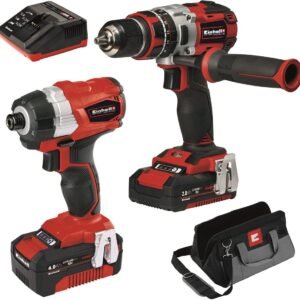 Einhell Combopack | TE-CD Perceuse-visseuse à percussion sans fil + TE-CI Visseuse à chocs sans fil – 2 batteries – 4257216