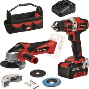 Einhell TE-TK 18/2 Li Kit 18 V/4.0 Ah (Perceuse-visseuse sans fil / Meuleuse d’angle sans fil) – 1 batterie – 4257240