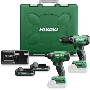 Hikoki KC18DAWAZ | Pack combiné | DS18DA Perceuse-visseuse sur batterie + WH18DA Visseuse à chocs sur batterie | 18V | 2x 2.0Ah + chargeur – KC18DAWAZ