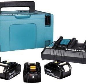 Makita Accessoires Kit de démarrage 18V Li-Ion 197626-8 (4x BL1850B 5.0Ah) + chargeur double DC18RD dans Mbox - 197626-8