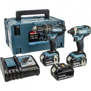 Makita DLX2131JX1 18V perceuse-visseuse à percussion DHP482 + visseuse à chocs DTD152 coffret combiné (3x batteries 3.0Ah) dans Mbox