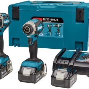 Makita DLX2180TJ1 - Perceuse-visseuse à percussion DHP484 + Visseuse à chocs DTD153 18V 5,0Ah Li-ion avec 3e batterie