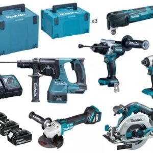 Makita DLX6114TJ | Coffret combiné | DHR243 + DTD153 + DGA513 + DHS680 + DHP486 + DTM51 | incl. batterie et chargeur + M-box DLX6114TJ