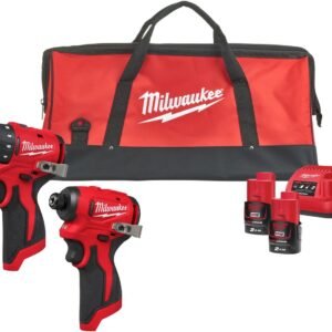 Milwaukee M12 BLPP2D-202B Ensemble d’outils sans fil 2 pièces BLDDRC + BLIDRC dans sac | Incl. 2x batteries 2,0Ah et chargeur - 4933500139