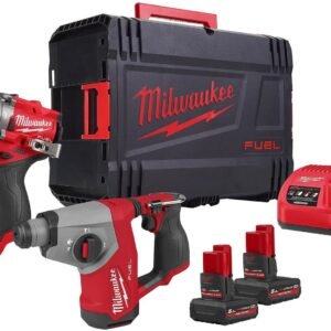 Milwaukee M12 FPP2BG2-502X Set d’outils sans fil 2 pièces FPD2 + FHAC16 dans HD Box | Incl. 2x batteries 5,0Ah et chargeur - 4933500138