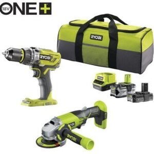 Ryobi R18PDAG-242S | ONE+ 18V Kit combiné sans fil 2 pièces | Inclus 2 batteries et chargeur 5133003842
